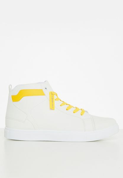 Karl Hi-Top Sneaker - White-Yellow