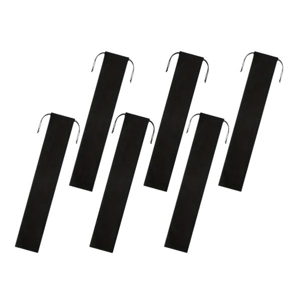 Black Velvet Drawstring Storage Bags - 6 Pack (26cm x 7cm)