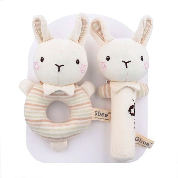 Organic Cotton Hand Rattle Baby Soothing Toy Infant Baby Rattle Toy