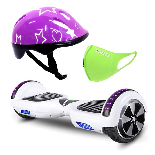 Self Balance Scooter 6.5" Hoverboard-LED-Bluetooth Audio - ERS Mask &amp; Helmet