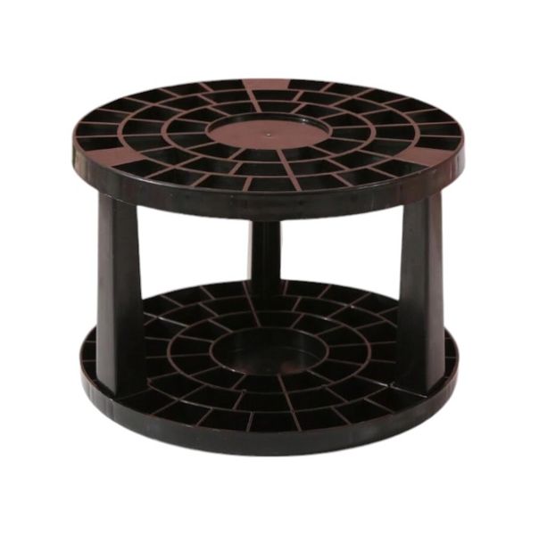 Round Multifunctional Makeup Brush Holder With Multiple Slots - Black