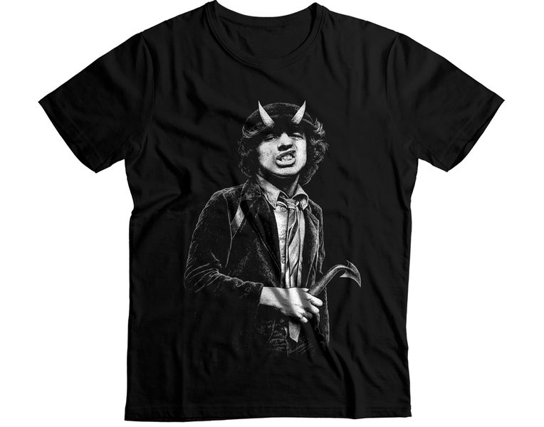 Angus Young AC DC High Voltage Rock Icon Graphic T-Shirt