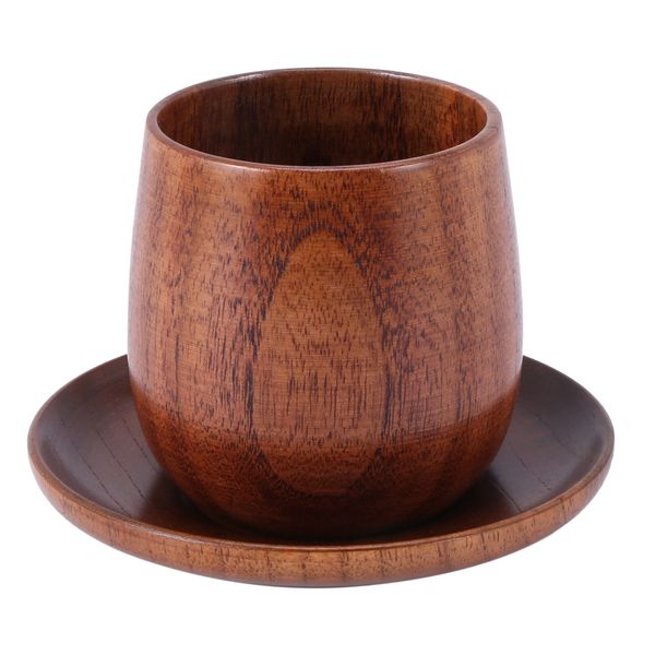 Japanese Style Log Cup Wooden Big Belly Cup Sake Solid Wood Retro