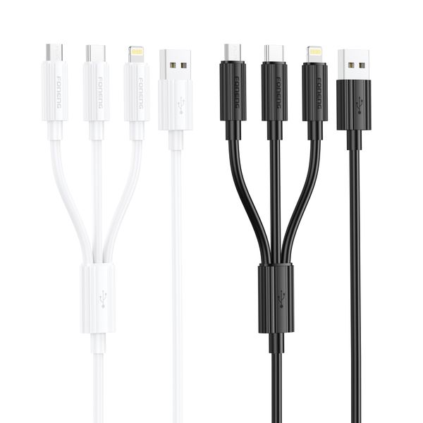 Foneng | 3 In 1 Charging Cable | 1.2m 2.4a | Type C &amp; micro &amp; Lightning