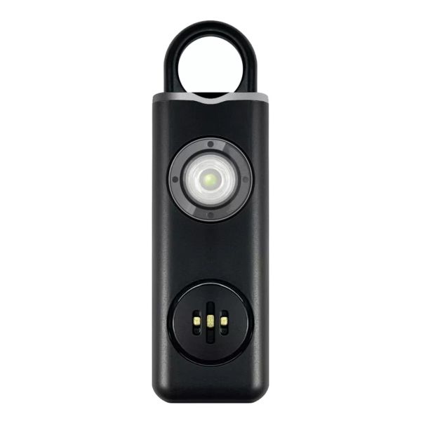 Self Defence Key Ring with LED Torch, Strobe Light &amp; 130db Siren - Black