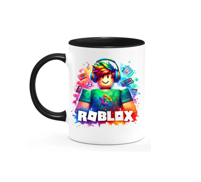 Roblox Gamer Coffee Mug - Black &amp; White - Double-Sided Design