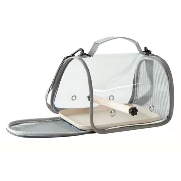 Pet Parrot Parakeet Bird Carrier Travel Cage Bag with Perch Stand (26cm)
