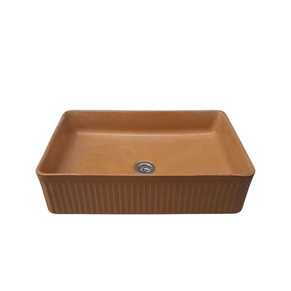 The Abalone Burnt Orange Bespoke Concrete Sink 50 x 34 x 13cm