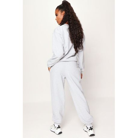 I Saw it First Ladies Silver Grey Oversized Basic Jogger Shop