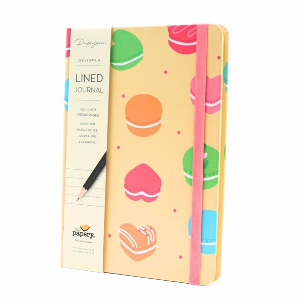 Retro Hardcover A5 Journal - 80gsm - Quality Lined Pages - Love &amp; Macarons