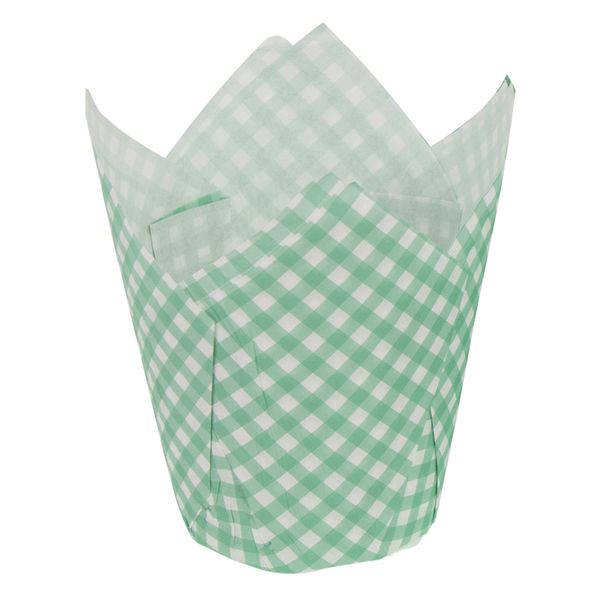 Regent Cake Cups Turquoise Tulip W Dots Greaseproof Paper 25 Pcs,16X16cm