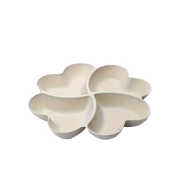 Heart Shaped Plastic Serving Tray - Brown 23cm