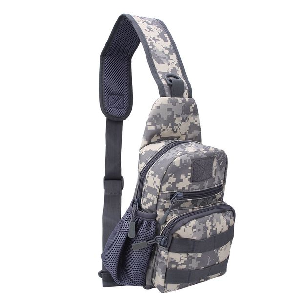 Gray Camo Oxford Water Bottle Chest Bag