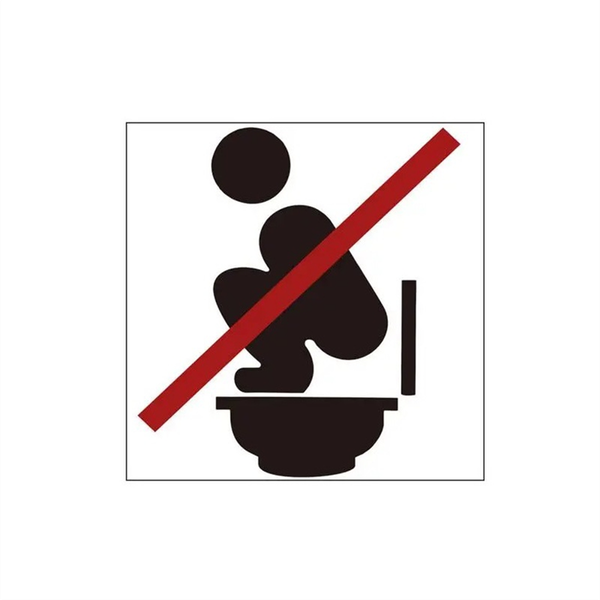 Warning Decals For Toilet Adhesive No Squatting Toilet Stickers