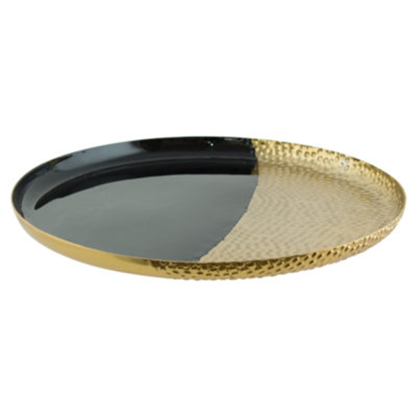 MC - Shiny Brass Black Tray