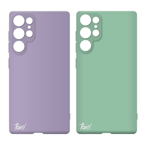 Toni Twin Silicone Case Compatible with Samsung Galaxy S23 Ultra - Violet / Turquoise