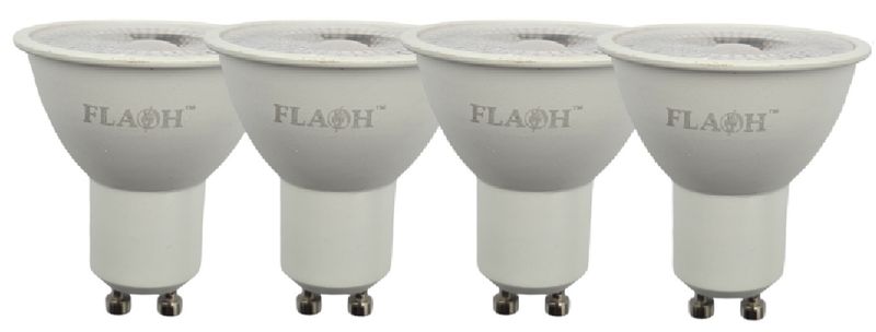 Flash Gu10 4W SMD LED Down Light Bulb 300lm COB Lens - 4 Pack