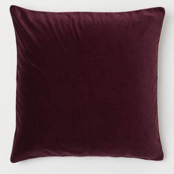 Velvet pillow/scatter cushion cover Burgundy (inner included)