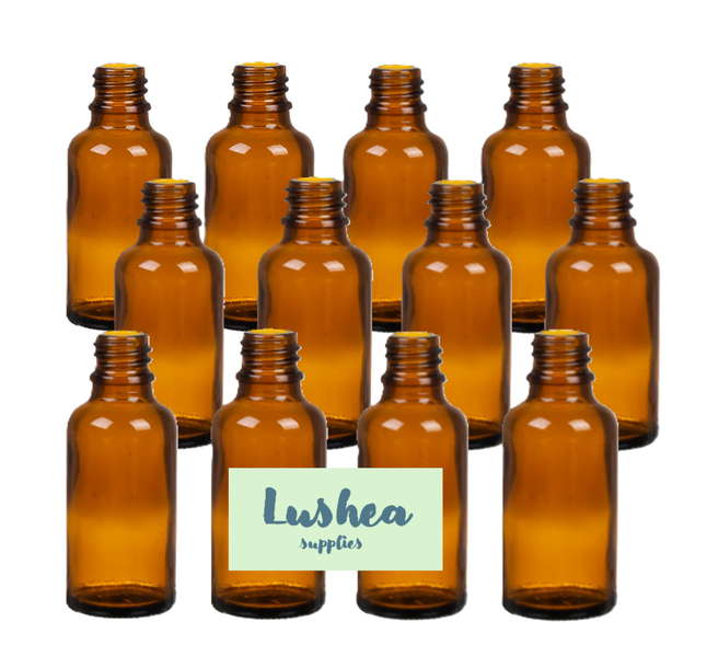 12 x 30ml Amber Aromatherapy Bottles