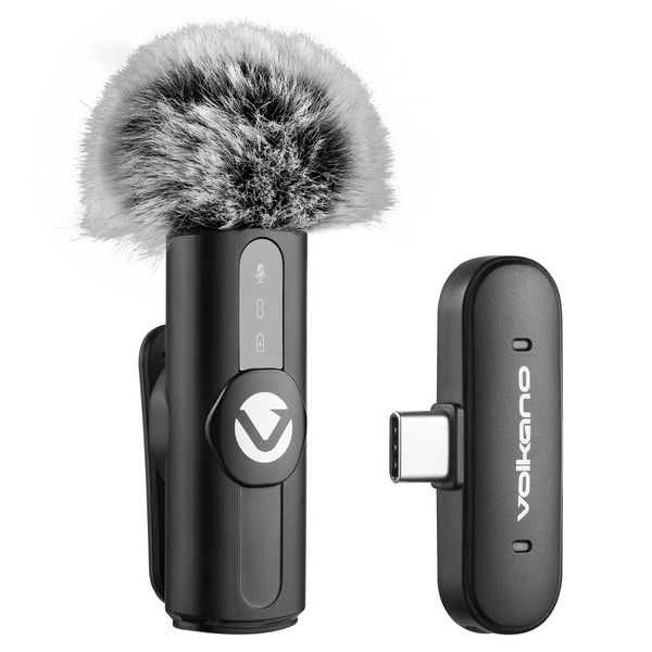 Volkano Maestro Wireless Lapel Mic -USB-C Lavalier, Clip-On Smartphones