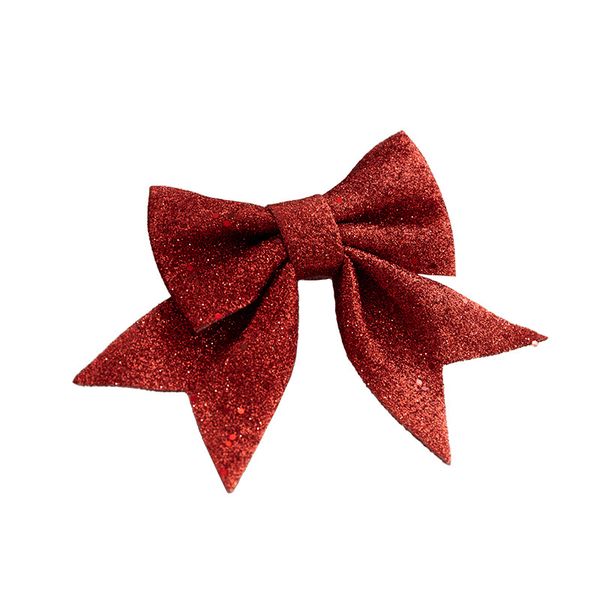 12 Pcs Glitter Christmas Bows for Tree Decor and Gift Topping