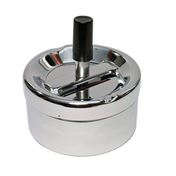 Ashtray Spinning Chrome - 9cm