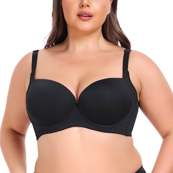 Women's Full Coverage Bra Plus Size Padded T-Shirt Seamless Underwire