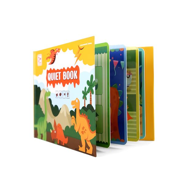 Chenshia Kids Montessori Picture &amp; Puzzle Sticker Quiet Book Dinosaur