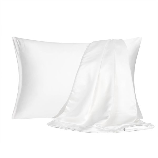 Luscious Dutchess - Satin Pillow Cases Twin Pack - White