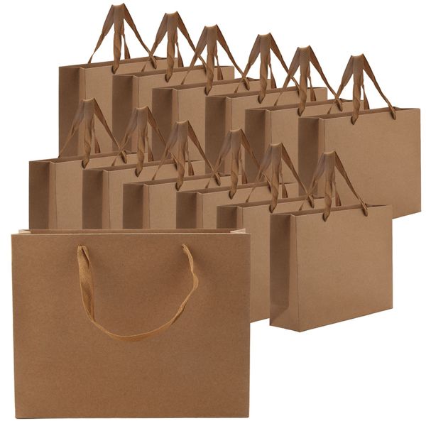 Kraft Paper Bags, 8.3 inch x 3.1 inch x 10.6 inch 20Pcs Brown Kraft Paper G