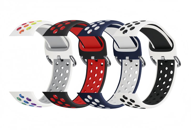 Dual-Color Sport Strap Compatible with Apple Watch 42/44/45/49mm,Silicone