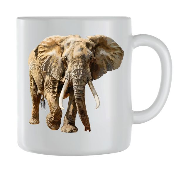 Elephant Coffee Mug for Men Women Trendy Safari Graphic Cup Design Gift 162