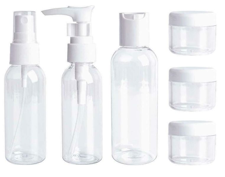 Travel Containers with Reusable Travel Pouch - 6 Pieces