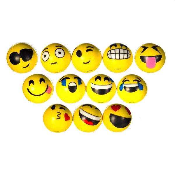 Funny Emoji Face Squish Stress Balls - Pack of 12