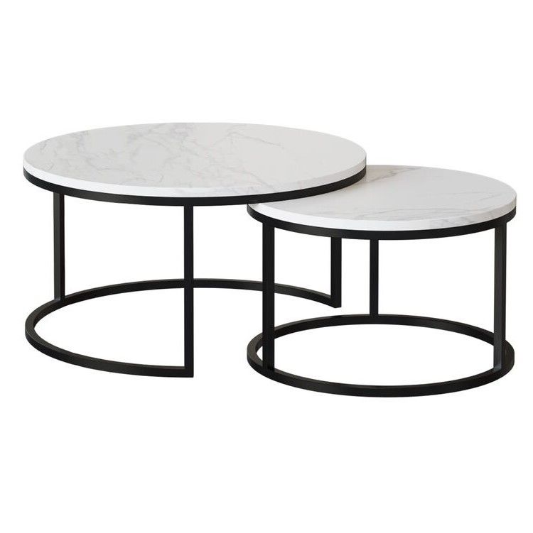 Coffee Tables - Nesting 2 Pack - Rounded Marble Top | Shop Today. Get