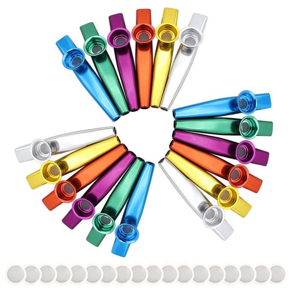 18Pcs Metal Kazoo With Kazoo Diaphragms For Guitar,Ukulele, Violin