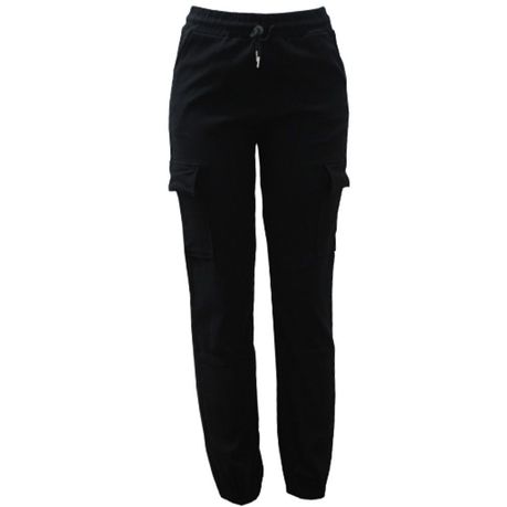 Drawstring-detail Cargo Pants - Black - Ladies