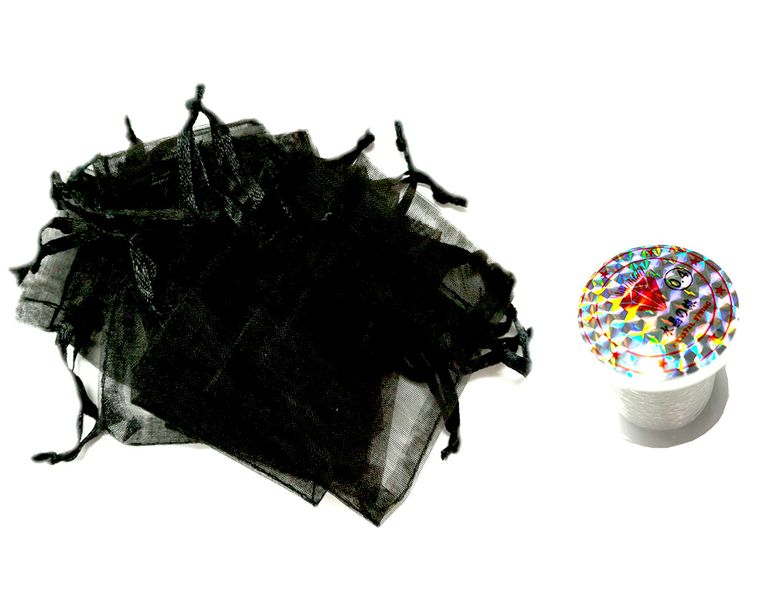 Bulk Gift Bag - 7*9cm -Black organza bag - 100pcs and gut
