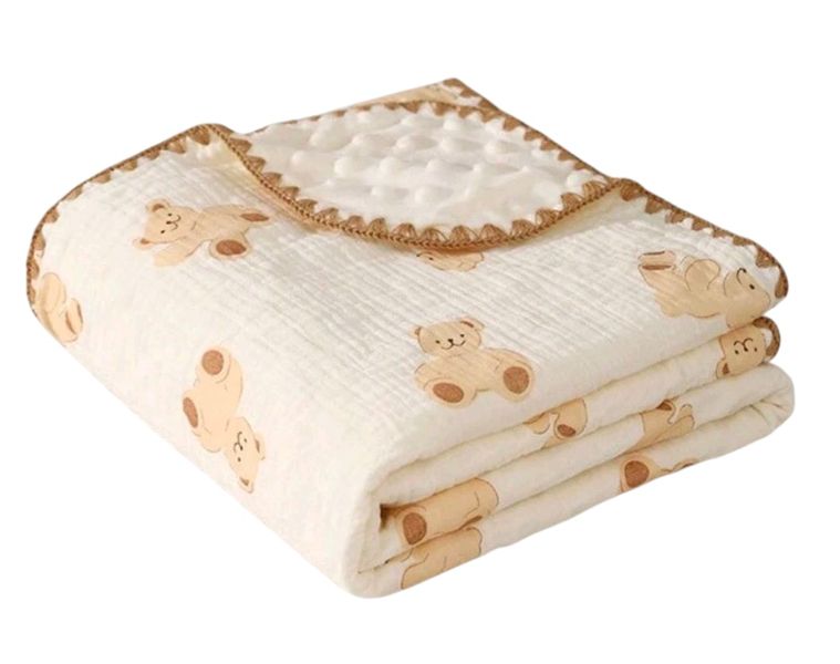 Cozy Teddy Bear Baby Blanket - Bubble Velvet, 100cm x100cm