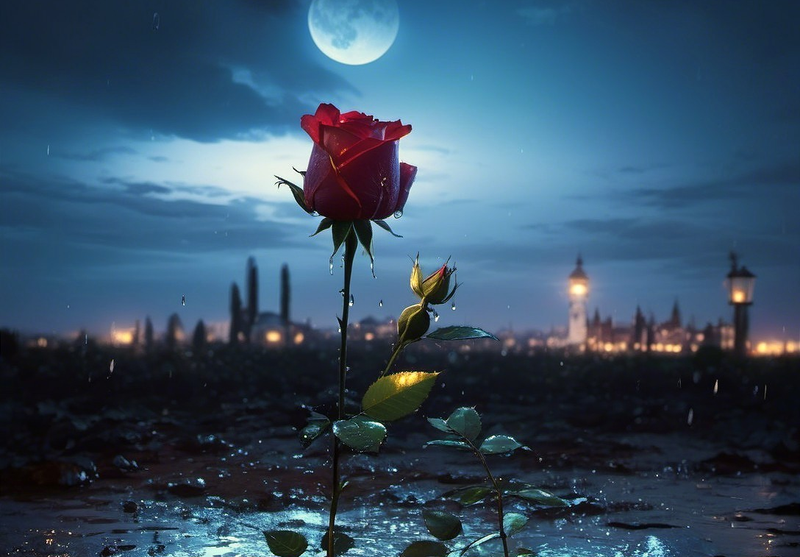 Canvas Wall Art Home Decor - Moonlight Rose