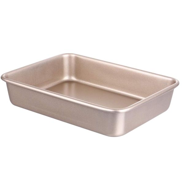 Premium Carbon Steel Rectangular Shallow Pan - 32cm - Gold