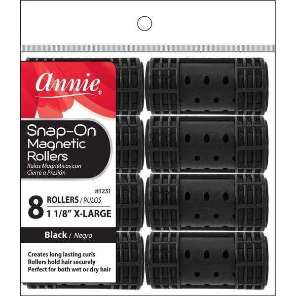 Annie Snap-On Magnetic Rollers Size XL 8Ct Pink- 4 Pack