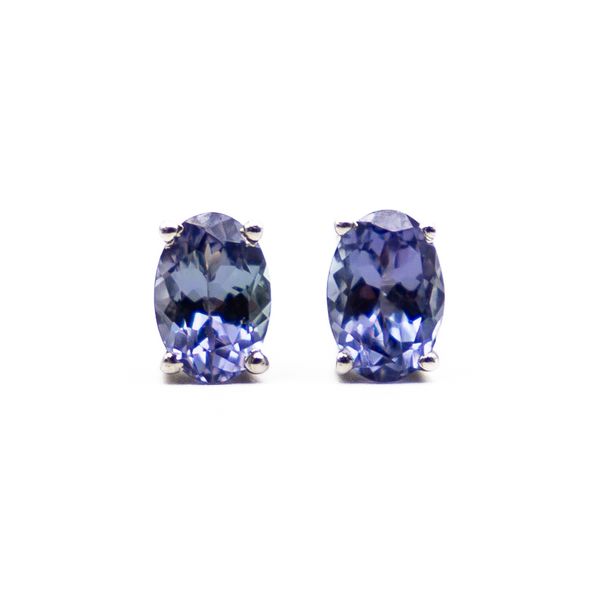 Jaya - Sterling Silver Studs with Tanzanite Stones
