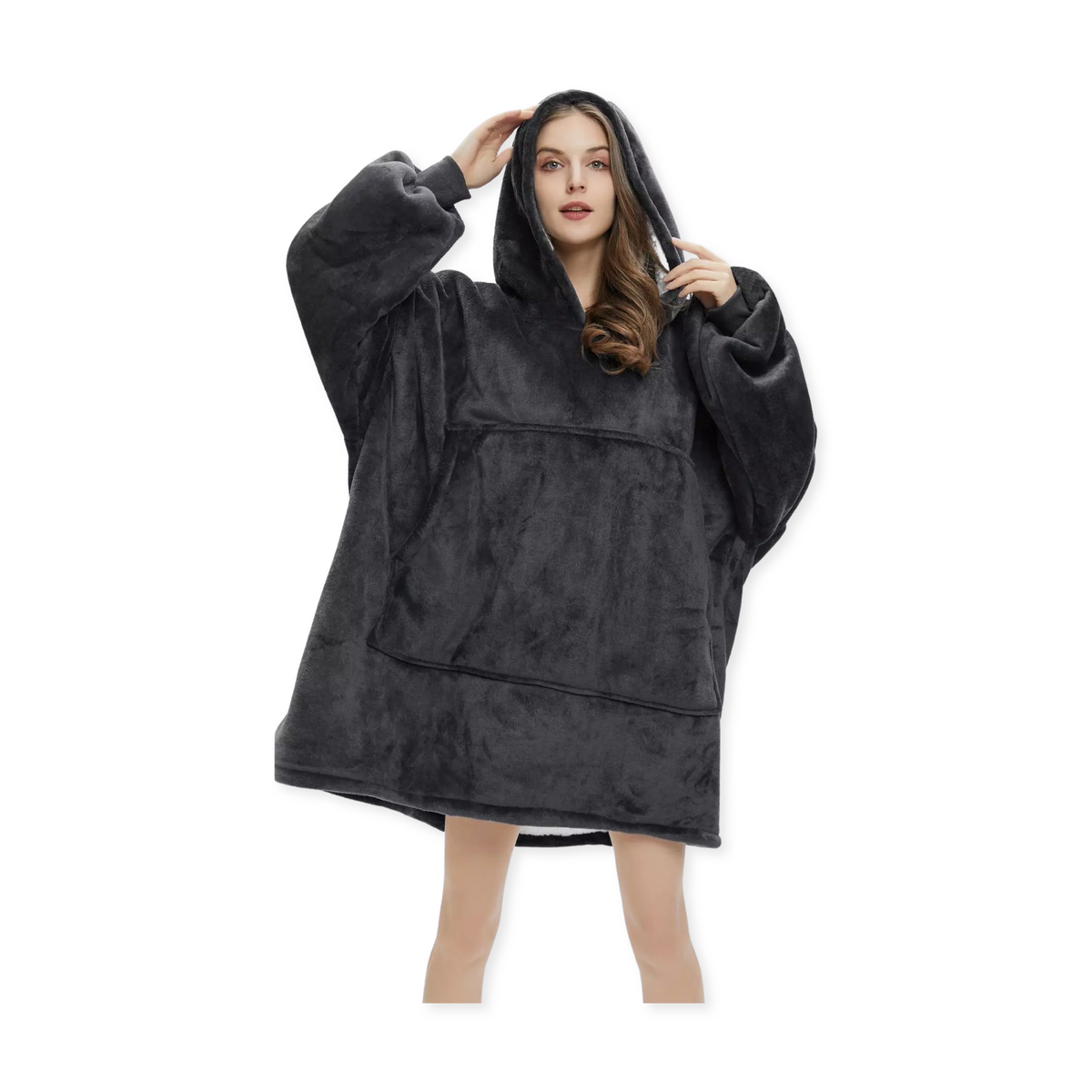 Black Huggle Hoodie - One Size Fits All Ultra Plush Blanket | Shop ...