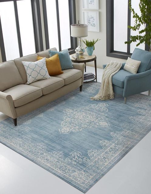 Rug Warehouse Desert Vintage Medallion Blue Design | Buy Online in ...