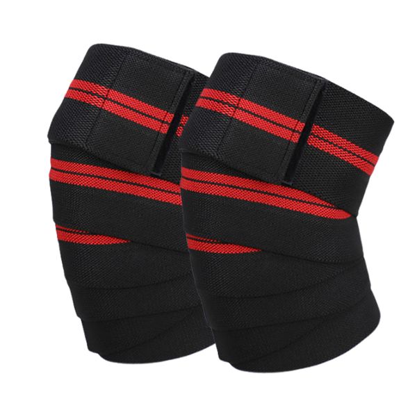 2Pcs Knee Wraps for Weightlifting Adjustable Elastic Knee Brace Straps Gym