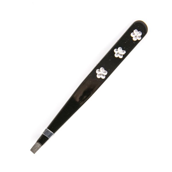 Kellermann 3 Swords Tweezer INOX Steel Black Clear Bead Flowers FU 34241