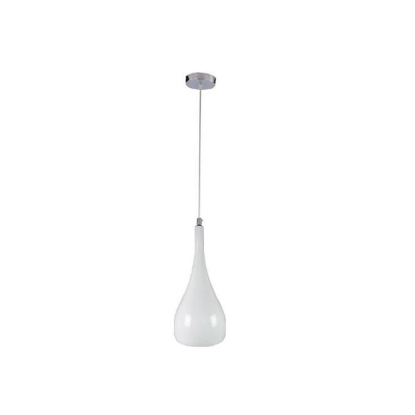 ACDC - 230v 1x60w E14 Pendant Steel &amp; Aluminium White