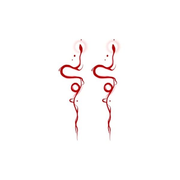 Two Snake-Inspired Artwork Temporary Tattoo Sheet - Burgandy