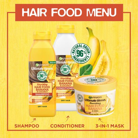 MÖDERE CONDITIONER 350mL×3 Garnier Fructis Hair Food Nourishing Conditioner Banana